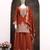 Orange viscose readymade suit with embroidery & sequence work