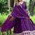 Violet art silk readymade anarkali suit with embroidery work