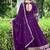 Violet art silk readymade anarkali suit with embroidery work