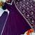 Purple faux georgette embroidered flared gown set