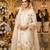 Off-white silk blend embroidered kurta set