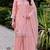 Pink silk blend embroidered palazzo set