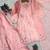 Pink silk blend embroidered palazzo set