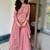 Pink silk blend embroidered sharara set