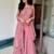 Pink silk blend embroidered sharara set