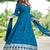 Teal art silk readymade anarkali suit with embroidery work