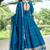 Teal art silk readymade anarkali suit with embroidery work