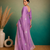 Purple Embroidery Floral Moti Beats Work And Gold Span (Organza) Fabric Saree With Unstitched Blouse 