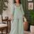 Sea-green silk blend embroidered palazzo set