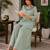 Sea-green silk blend embroidered palazzo set