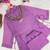 Lavender silk blend embroidered palazzo set