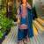 Teal chanderi embroidered farshi salwar set
