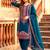 Teal chanderi embroidered farshi salwar set