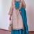 Beige silk blend embroidered palazzo set