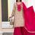Beige silk blend embroidered palazzo set