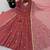 Onion-pink faux georgette embroidered anarkali set