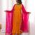 Orange faux georgette embroidered anarkali set