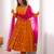 Orange faux georgette embroidered anarkali set
