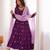 Purple faux georgette embroidered anarkali set