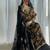 Black faux georgette embroidered palazzo set