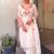 Off-white silk blend embroidered palazzo set