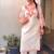 Off-white silk blend embroidered palazzo set