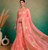 Peach Embroidery Floral Moti Beats Work And Gold Span (Organza) Fabric Saree With Unstitched Blouse 