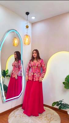 Rani-pink georgette embroidered palazzo set 1