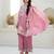 Pink silk blend embroidered palazzo set