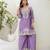 Lavender silk blend embroidered palazzo set