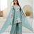 Light-green silk blend embroidered palazzo set