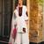 Off-white cotton poly embroidered plazzo set
