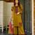 Olive cotton poly embroidered plazzo set