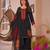 Black cotton poly embroidered plazzo set