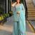 Aqua-blue georgette embroidered palazzo set