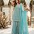 Aqua-blue georgette embroidered palazzo set