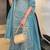 Aqua-blue georgette embroidered palazzo set