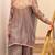 Grey silk blend embroidered palazzo set