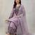 Lavender cotton poly embroidered palazzo set