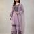 Lavender cotton poly embroidered palazzo set