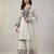 Off-white cotton poly embroidered palazzo set