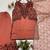 Peach cotton poly embroidered palazzo set