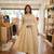 Cream crepe embroidered anarkali set