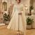 Cream crepe embroidered anarkali set