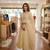 Cream crepe embroidered anarkali set