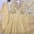Cream crepe embroidered anarkali set
