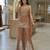 Brown crepe embroidered palazzo set