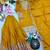 Dark-yellow silk blend embroidered sharara set