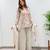 Off-white faux georgette embroidered palazzo set