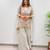 Off-white faux georgette embroidered palazzo set